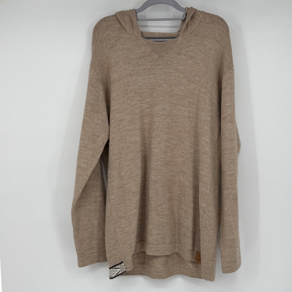 PAKA The Hoodie Men's XL Royal Alpaca Blend Beige Handmade Peru Unisex
